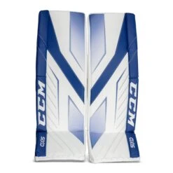 CCM Axis Senior Goalie Leg Pads -Hockey Equipment Shop ccm leg pads ccm axis senior goalie leg pads white blue 34 2 28744295415874